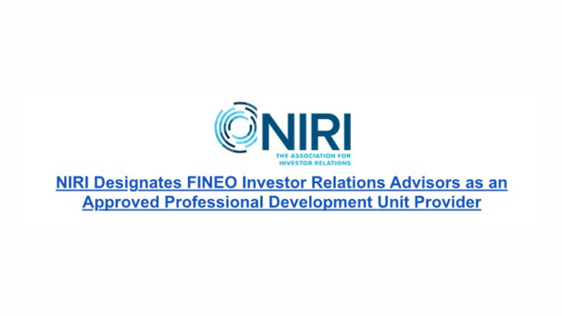 Linkedin Article on NIRI PDU Cover Image